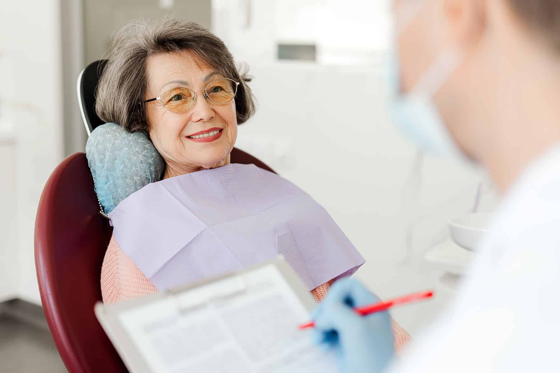 Woman getting a dental checkup in El Paso, TX